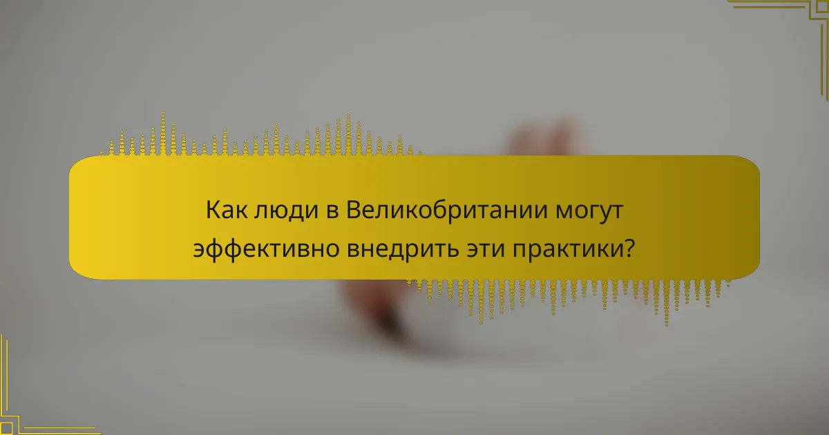 Как люди в Великобритании могут эффективно внедрить эти практики?