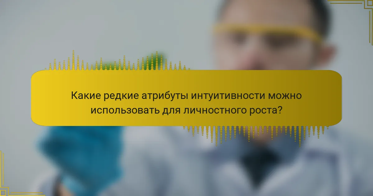 Какие редкие атрибуты интуитивности можно использовать для личностного роста?
