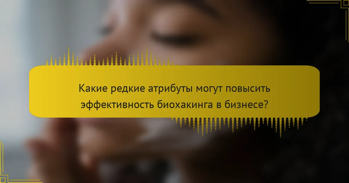 Какие редкие атрибуты могут повысить эффективность биохакинга в бизнесе?