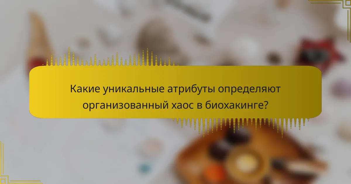 Какие уникальные атрибуты определяют организованный хаос в биохакинге?