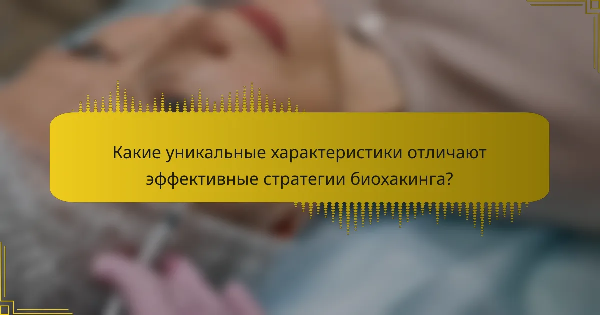 Какие уникальные характеристики отличают эффективные стратегии биохакинга?