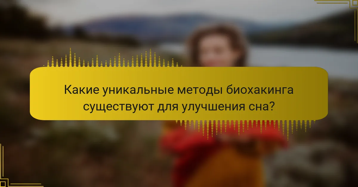 Какие уникальные методы биохакинга существуют для улучшения сна?
