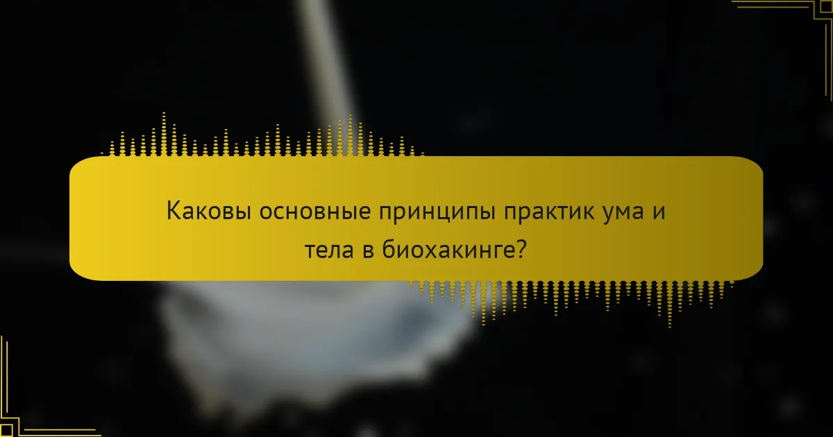 Каковы основные принципы практик ума и тела в биохакинге?