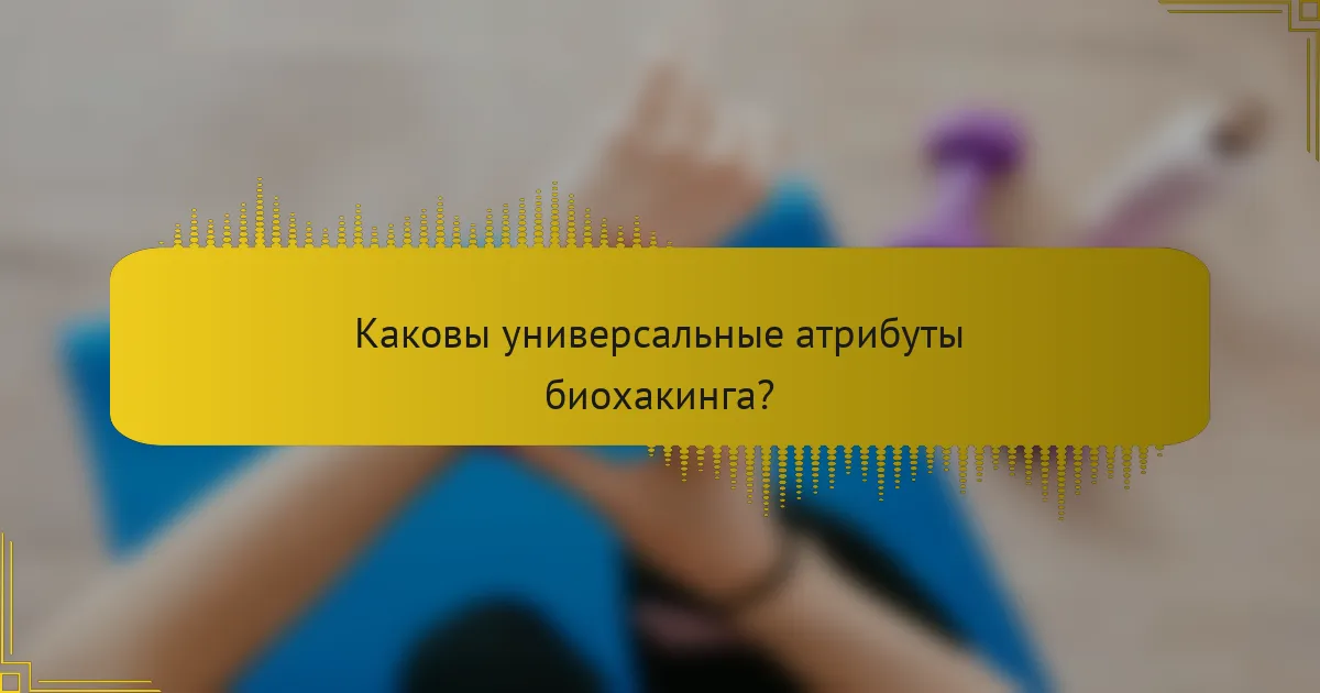 Каковы универсальные атрибуты биохакинга?