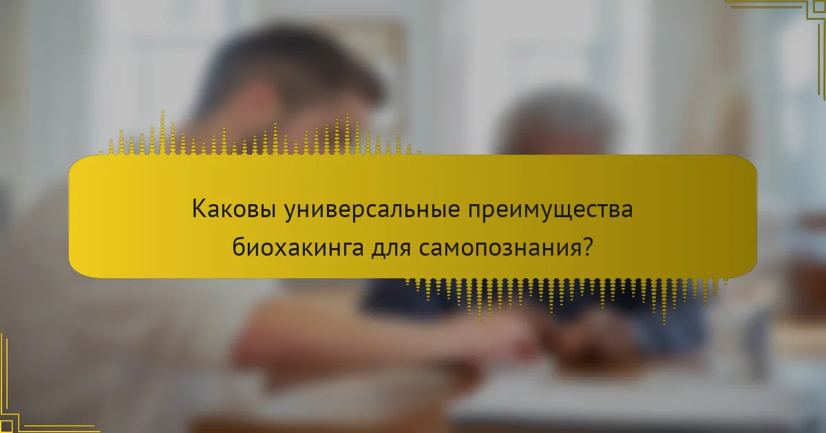 Каковы универсальные преимущества биохакинга для самопознания?